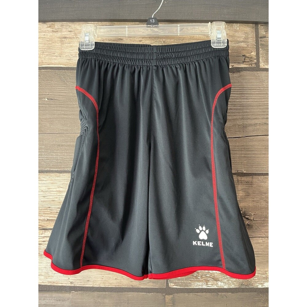 KELME Youth Football Soccer Training Goalie Padded Shorts Size 14 Black Large